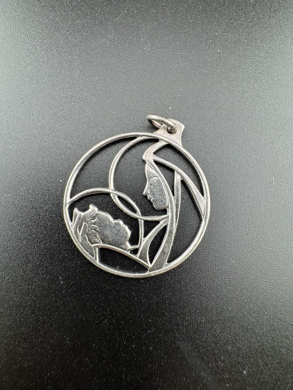 Vintage Creed Sterling Silver Madonna & Child Pendant
